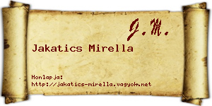 Jakatics Mirella névjegykártya